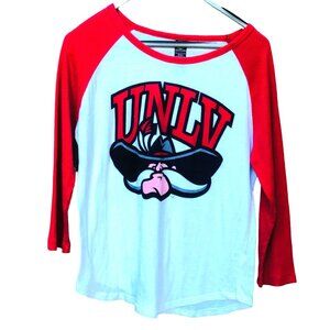 Recycled Karma University UNLV Runnin Rebels Long Sleeve T Shirt Womens Size Lar